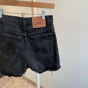 Black Levi cut-off shorts